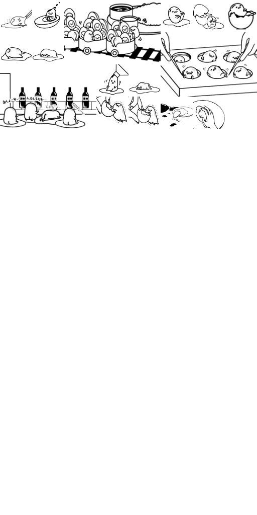 gudetama - sanrio (b&w edition)