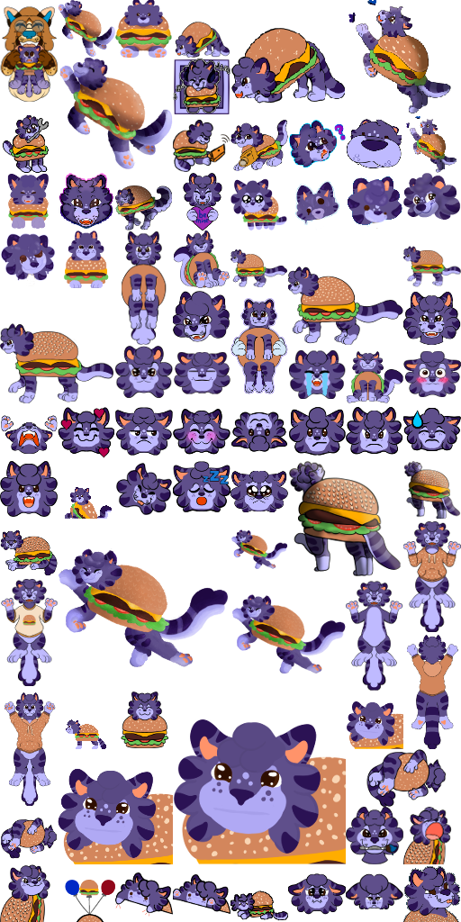 Burger Cat Badges