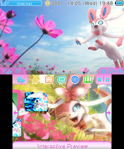 Sylveon in a flowery field