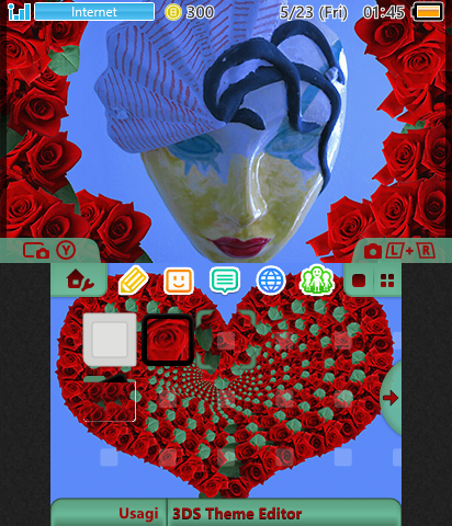 Pretty Flowers and Mask (Blue)