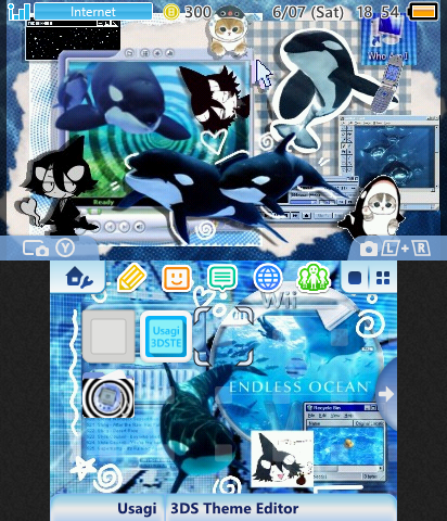 Digital Ocean Orcas by glumfawn