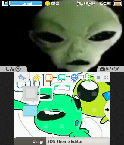 Green alien singing just the two