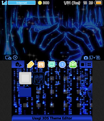 Blue Cyber Y2K Anime Girl