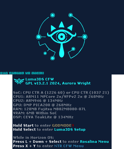 Luma3DS v13.2.1 3DSXL: Sheikah