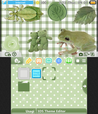 Green Collage with Frog